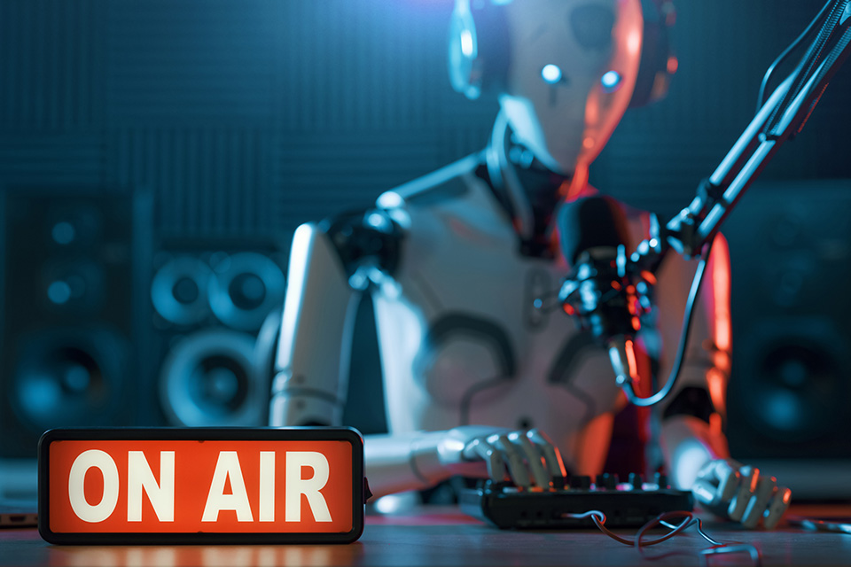 ai robot hosting a podcast