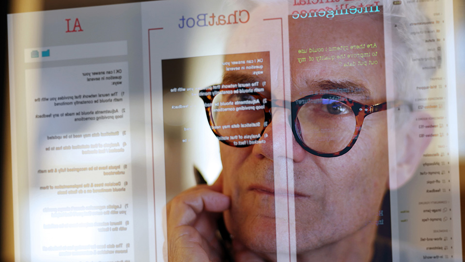 man using chatbot