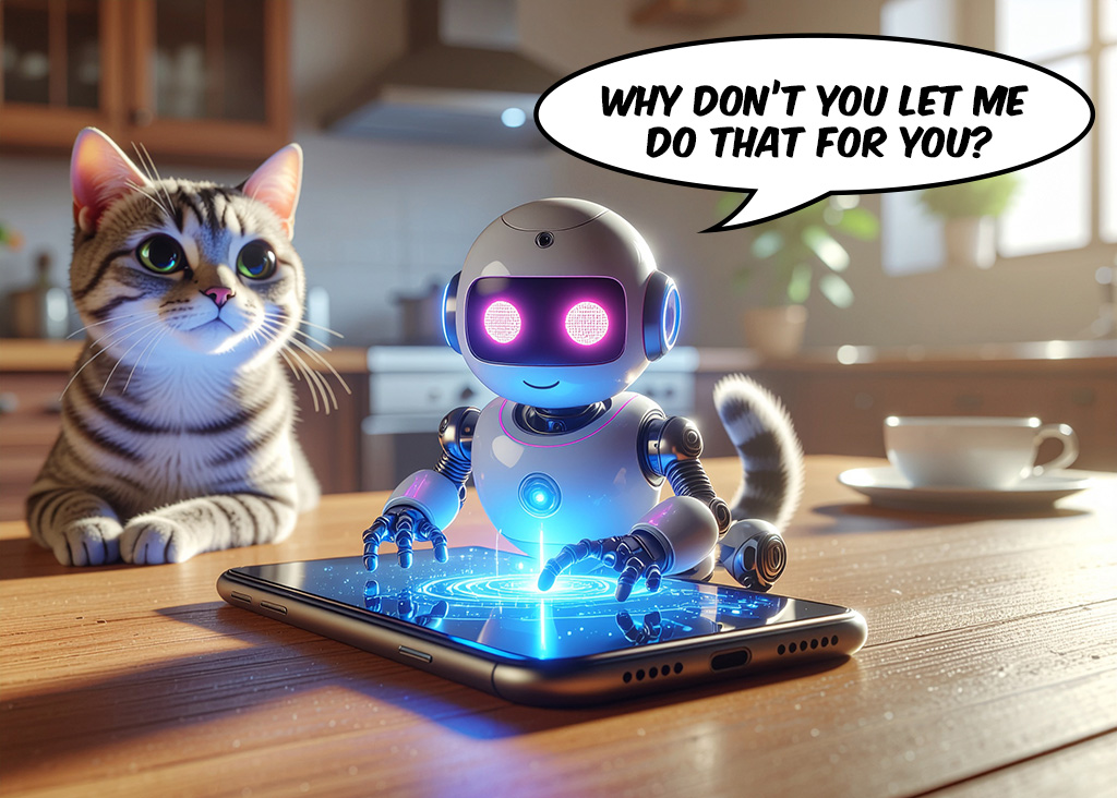 AI bot assisting with phone